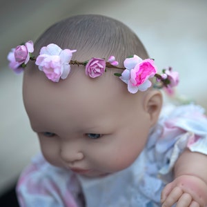 Hair flower crown for baby, doll or teddy image 1