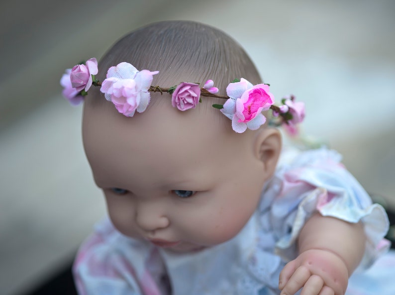 Hair flower crown for baby, doll or teddy image 1