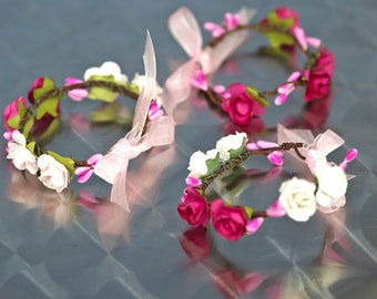Lot de 3 bracelets floraux mariage communion festival bijou