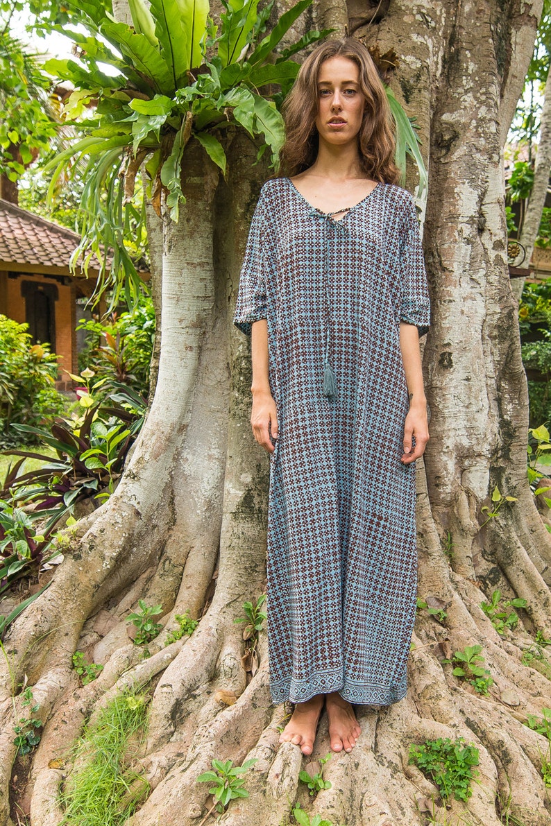 Tassel Kaftan Caftan Loose Dress Tunic Beach Coverups Etsy