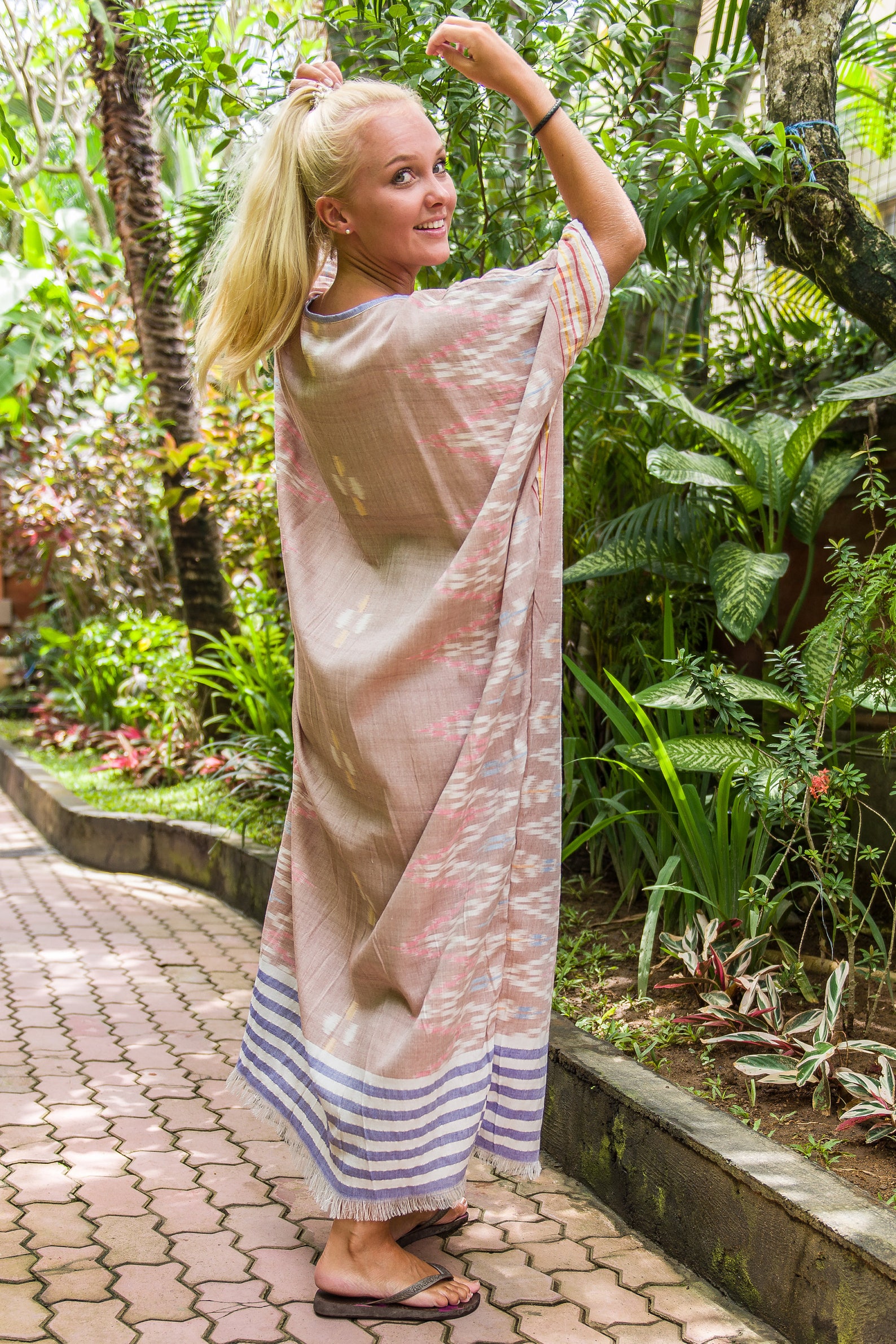 Ikat Tassel Kaftan Caftan Loose Dress Tunic Beach Etsy