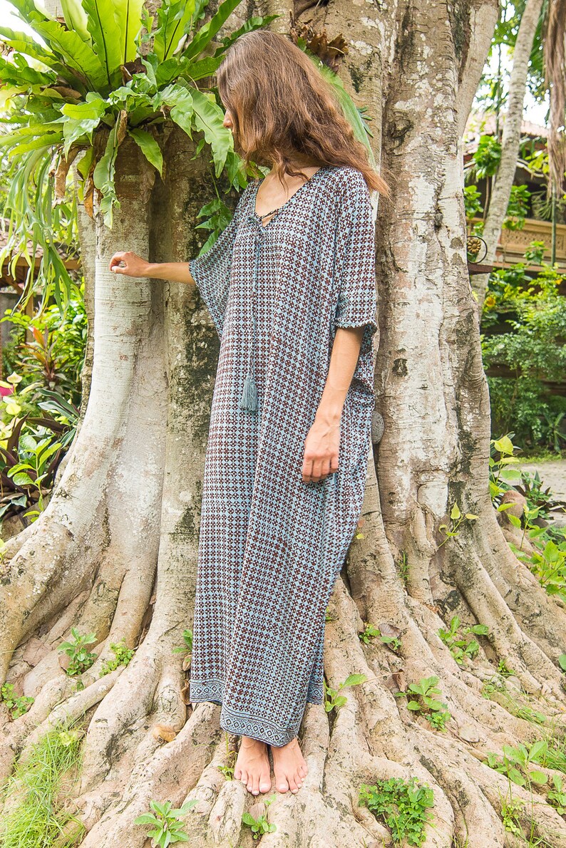 Tassel Kaftan Caftan Loose Dress Tunic Beach Coverups Etsy