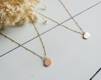 Double moonstone medallion necklace