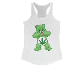 Camiseta sin mangas con espalda cruzada ideal para mujer Cannabis Bear