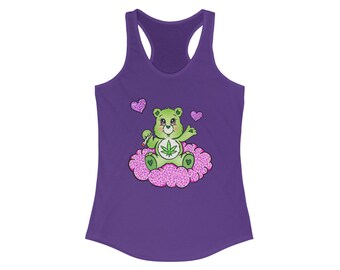 Camiseta sin mangas con espalda cruzada ideal para mujer Happy Cannabear