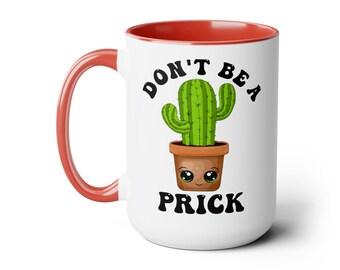 ¡No seas un pinchazo! Tazas de café de dos tonos, 15 oz