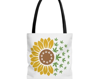 Tote Bag Girasoles y Cannabis (AOP)