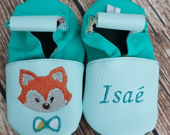 chausson cuir bébé personnalisé