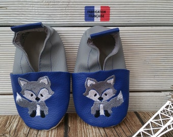 wolf, baby wolf soft leatherette slippers