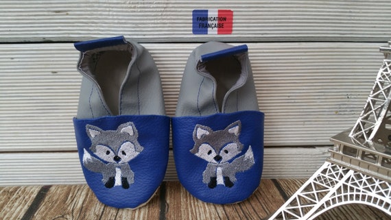 wolf, baby wolf soft leatherette slippers