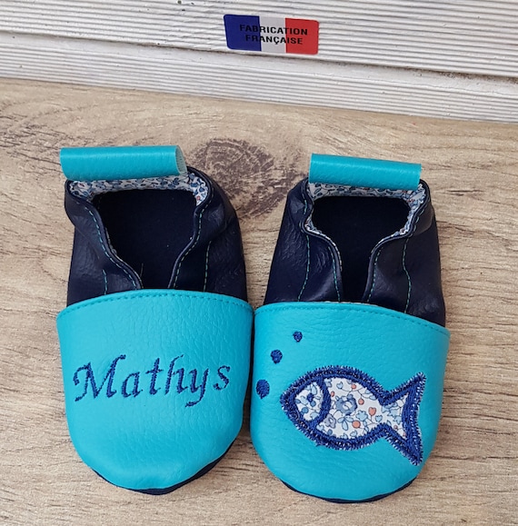 Soft leather and liberty slippers, fish to customize