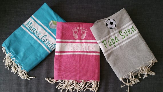 Fouta embroidered, Fouta, beach towel, personalized Fouta, embroidered beach towel, personalized