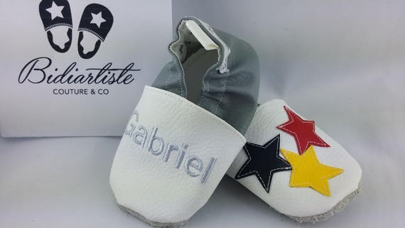 Soft slippers name and colorful stars to customize