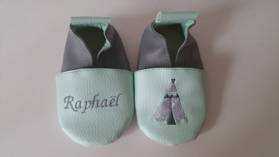 Soft leather slippers, imitation leather, baby slipper, boy slipper, girl slipper, child slipper, personalized slipper, Indian tipi