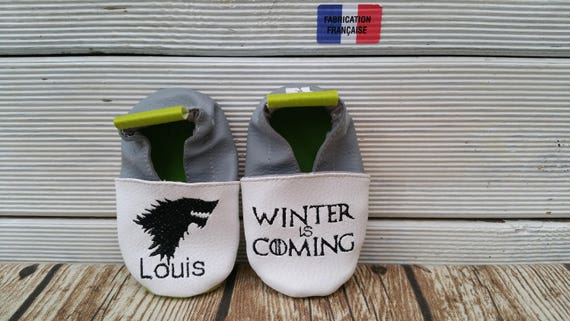 Soft leather slippers, imitation leather, baby slipper, boy slipper, girl slipper, child slipper, personalized slipper, wolf,
