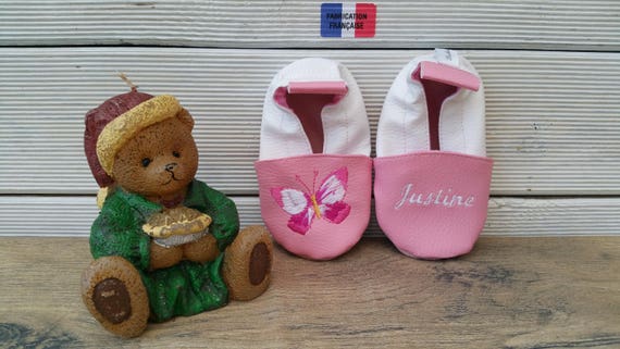 Soft leather slippers, faux leather, baby slipper, boy slipper, girl slipper, child slipper, custom slipper, butterfly
