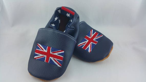 Soft leather slippers, imitation leather, baby slipper, boy slipper, girl slipper, child slipper, personalized slipper, flag