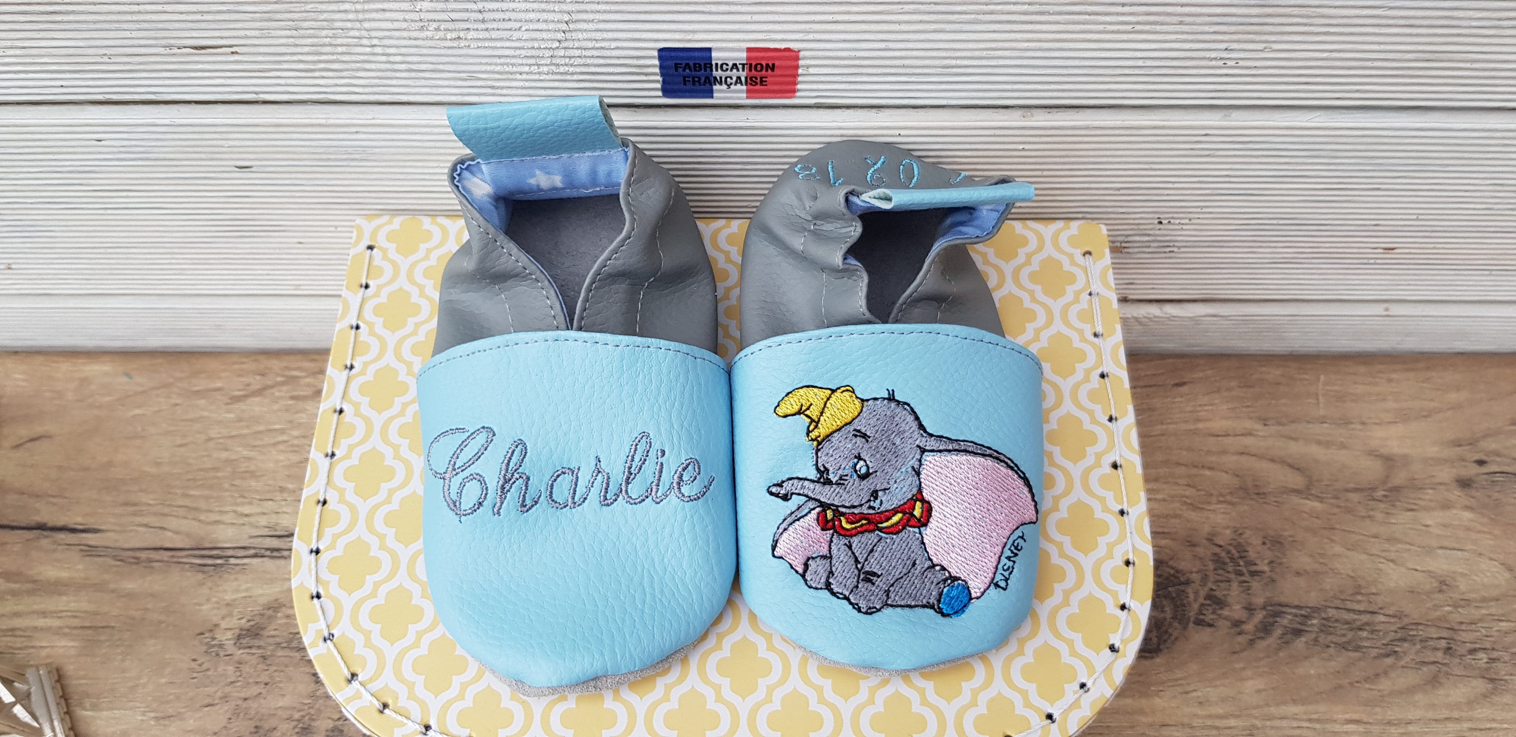 Chaussons pour bébé en cuir souple Lili la Souris