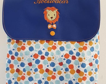 Backpack nursery / kindergarten imitation leather and cotton colored limited edition