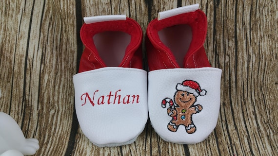 Soft slippers gingerbread man, Christmas, to personalize