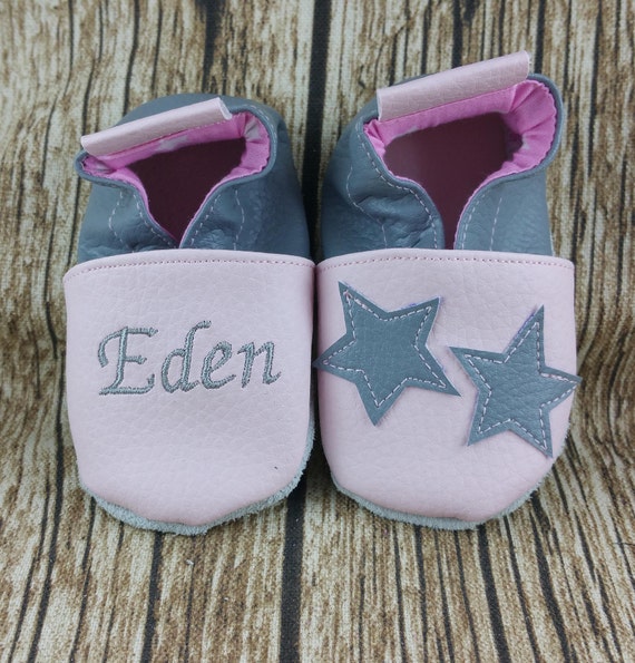 Soft leather slippers, imitation leather, baby slipper, boy slipper, girl slipper, children's slipper, personalized slipper, stars