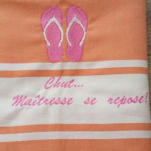 Fouta brodée, fouta, serviette de plage, fouta personnalisée, serviette de plage brodée, personnalisée, cadeau maîtresse image 2