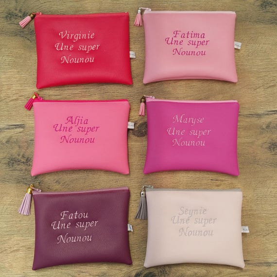 Women's clutch, teacher's clutch, mother's clutch, handbag clutch, embroidered, personalized (sold individually)