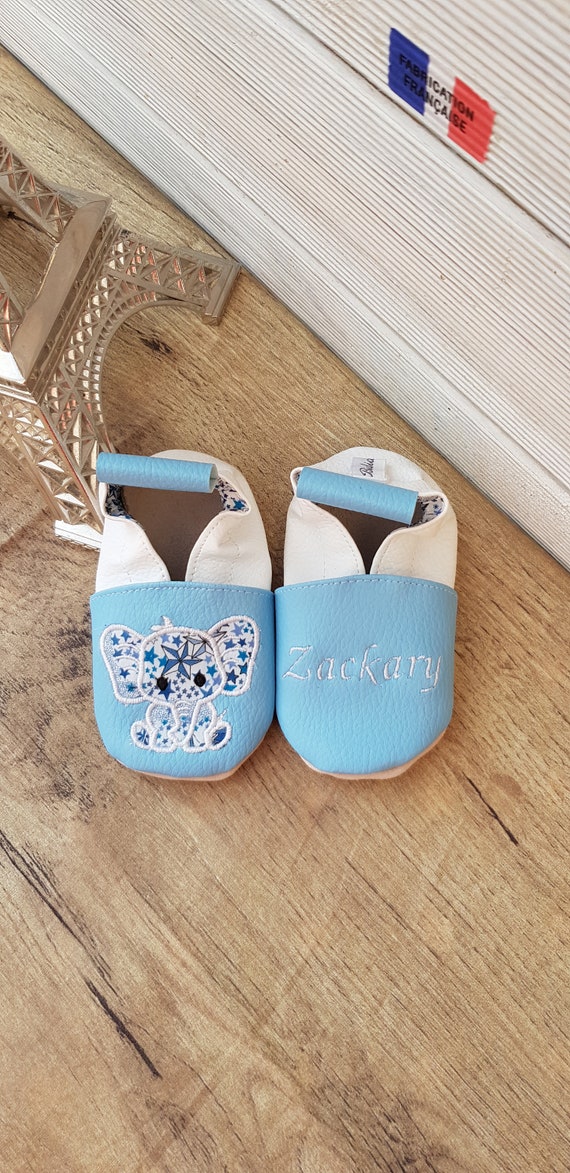 Soft leather slippers, imitation leather, baby slippers, child slippers, personalized slippers, elephant, liberty