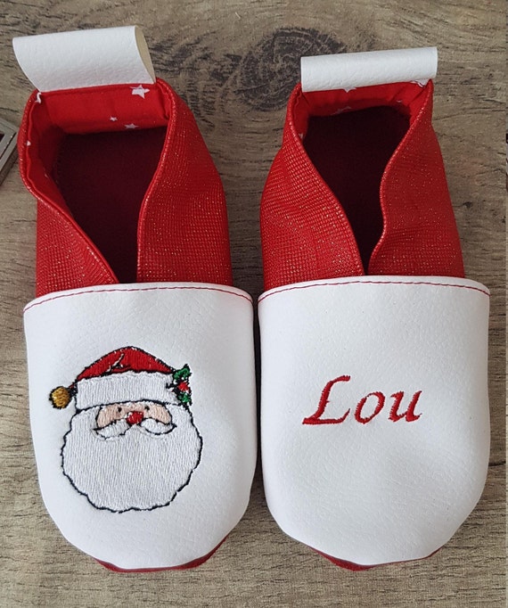 Soft leather slippers, faux leather, baby slipper, boy slipper, girl slipper, child slipper, custom slipper, Christmas