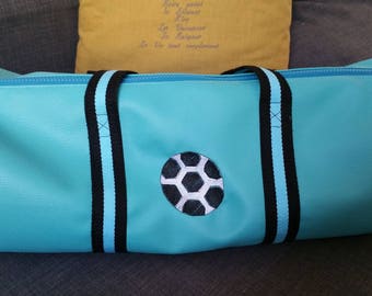 Sac polochon, simili cuir, multisports, weekend, sac football, brodé, personnalisé,