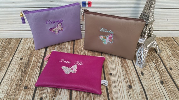 Personalised pouch, butterfly liberty and first name