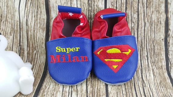 Soft leather slippers, imitation leather, super baby, baby slipper, boy slipper, girl slipper, child slipper, personalized slipper