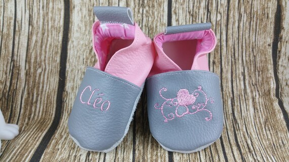 Soft leather slippers, imitation leather, baby slipper, boy slipper, girl slipper, children's slipper, personalized slipper, arabesque