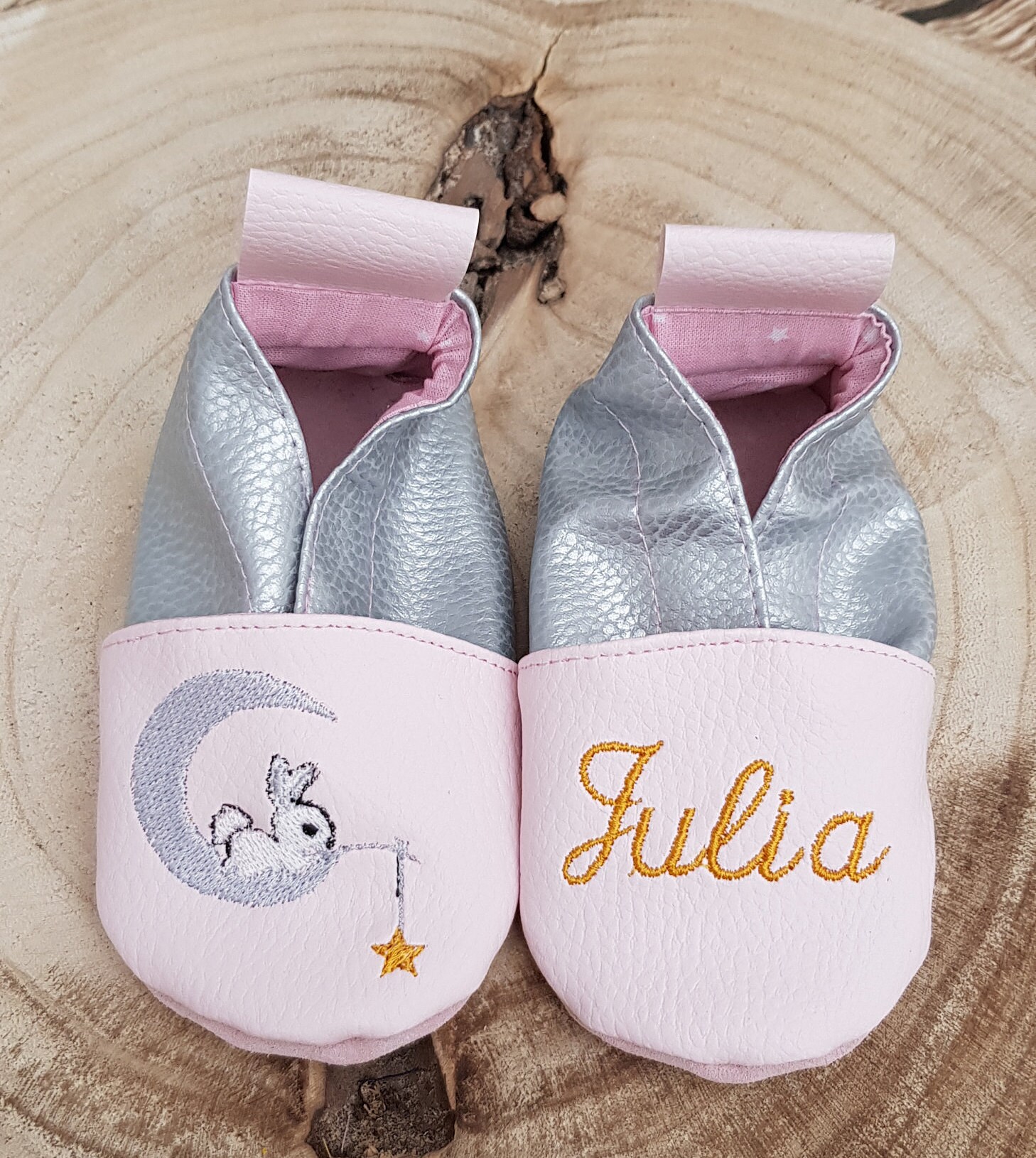 Chaussons souple cuir, simili cuir, bébé / enfant, chausson personnalisé,  renne, édition limitée - Un grand marché