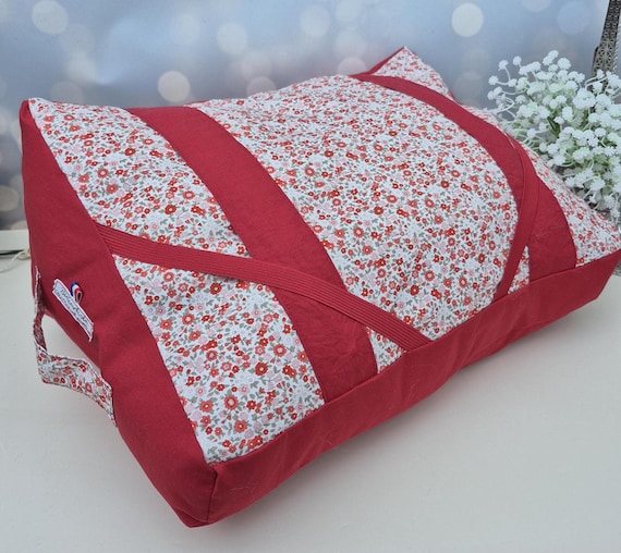 Personalized Embroidered Reading Pillow – Hands-Free Book Holder – Book Rest Cushion – Gift for Paperback, Pocket, and E-reader Readers – Red