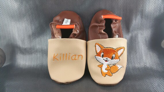 zorro Zapatillas de cuero suave Zapatos Zapatos para niño Pantuflas zapatilla personalizada niño zapatilla de bebé 