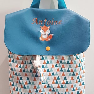 Sac à dos crèche / maternelle simili cuir et coton triangle édition limitée