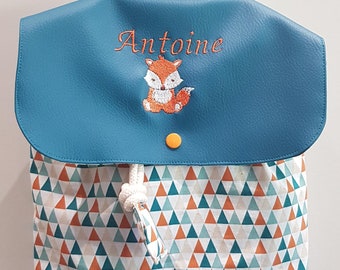 Sac à dos crèche / maternelle simili cuir et coton triangle édition limitée