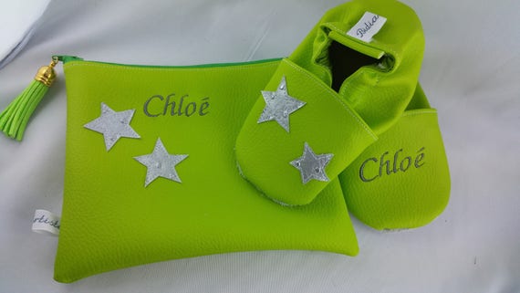 Gift to personalize: shoes and clutch spring green