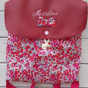 Sac à dos crèche / maternelle simili cuir et coton liberty édition limitée
