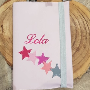 Protege livro de saúde em imitação de couro, menina ou menino, bordado, personalizado,