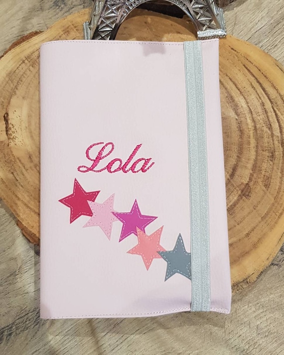 Protects imitation leather health book, girl or boy, embroidered, personalized,