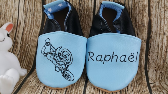 Soft leather slippers, imitation leather, baby slipper, boy slipper, girl slipper, children's slipper, personalized slipper, motocross