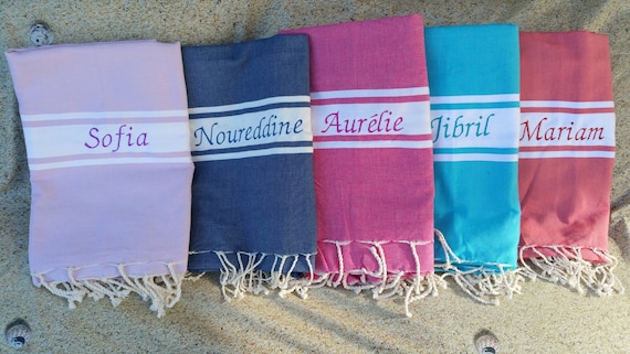 Embroidered fouta order Vanessa