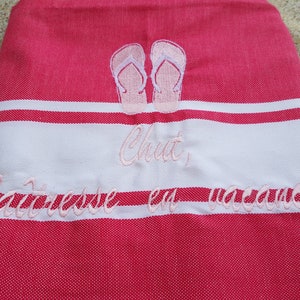 Fouta brodée, fouta, serviette de plage, fouta personnalisée, serviette de plage brodée, personnalisée image 4