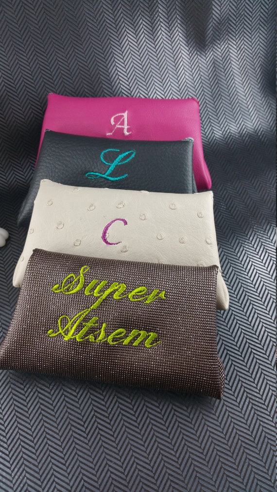 Women's purse, coin purse, embroidered purse, personalized purse, leather purse