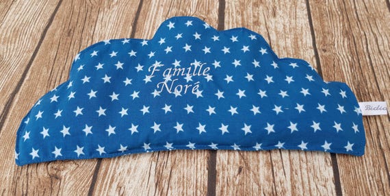 Handmade dry hot water bottle (microwaveable) – personalized embroidery & gentle soothing - Cloud