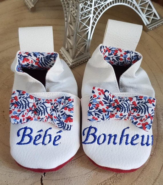 Soft leather slippers, faux leather, baby slipper, girl slipper, child slipper, personalized slipper, freedom knot