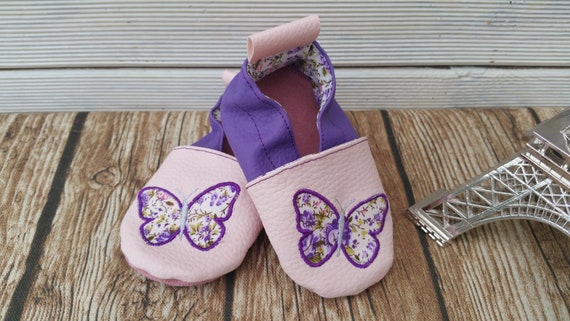 Soft leather slippers, imitation leather, baby slipper, boy slipper, girl slipper, children's slipper, personalized slipper, butterfly
