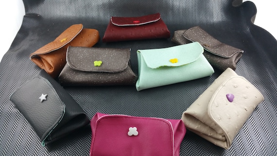 Women's purse, coin purse, embroidered purse, personalized purse, leather purse